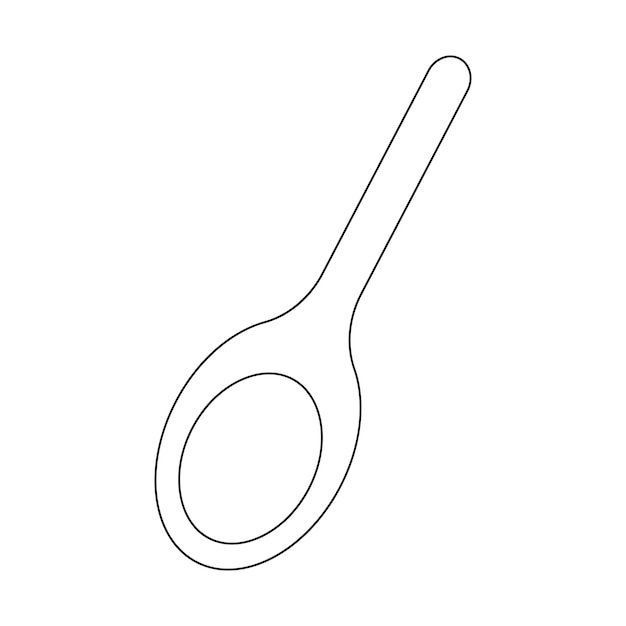 Vector ilustración de fideos en blanco y negro de una cuchara con fondo transparente