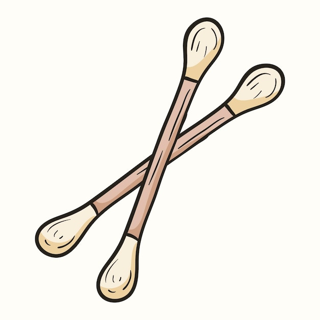 Vector ilustración de fideos vectoriales de hisopos de algodón accesorio de cuidado personal