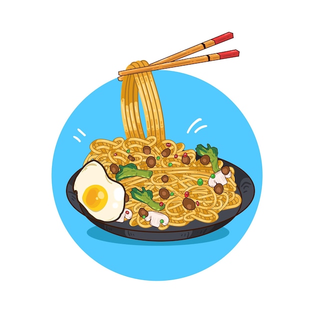 Ilustración de fideos