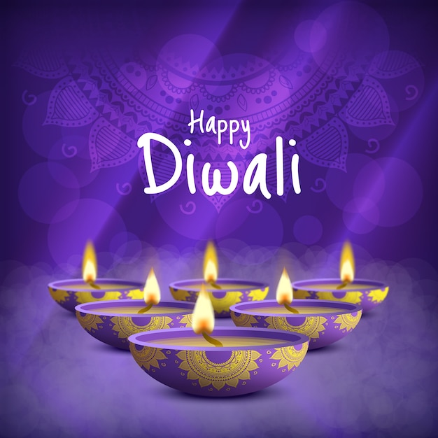 Ilustración de la fiesta diwali. Deepavali. Festival de luces.