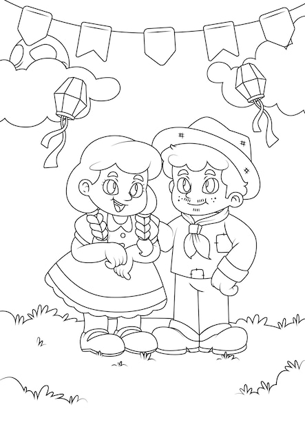 Ilustración de la fiesta de Junina