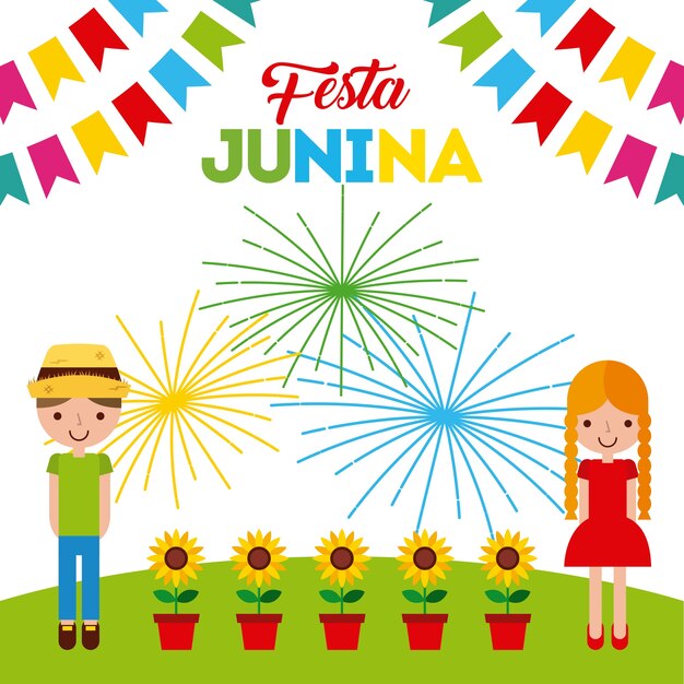 Vector ilustración de la fiesta de junio