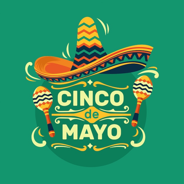 Vector ilustración de la fiesta mexicana del cinco de mayo premium