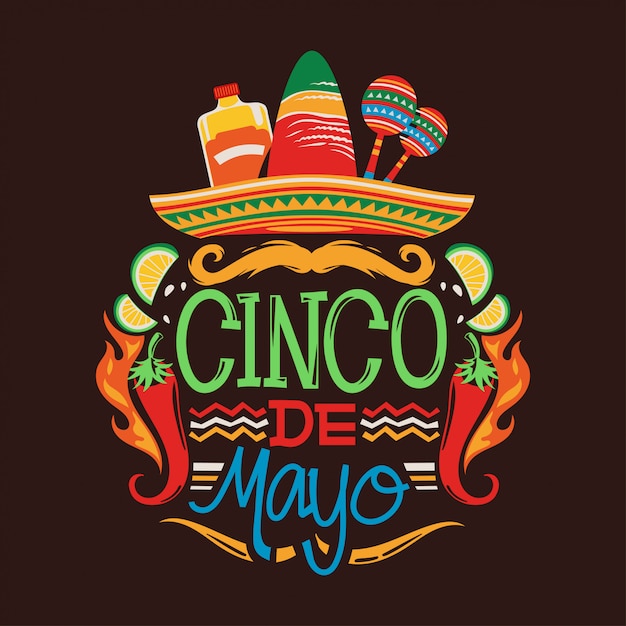 Ilustración de la fiesta mexicana del Cinco de Mayo premium