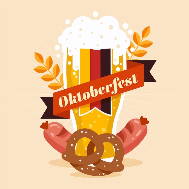 Ilustración de la fiesta de octubre plana