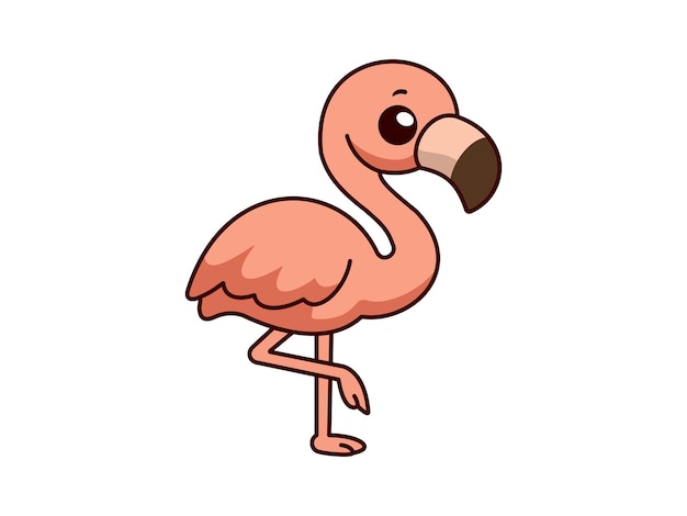 Ilustración de un flamenco con hermosos elementos animales