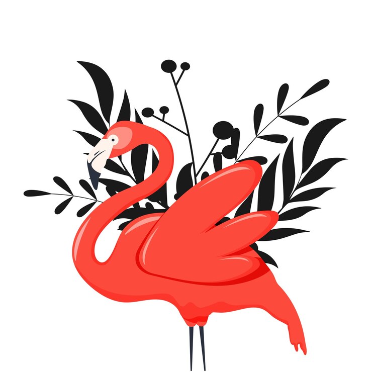 Vector ilustración de un flamenco rosa ilustración de un flamenco flamenco con flores ilustración vectorial