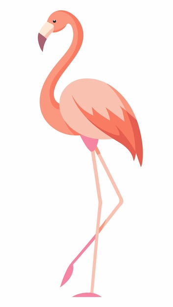 una ilustración de un flamenco rosado con una cola roja