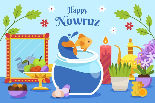 Ilustración de Flat nowruz