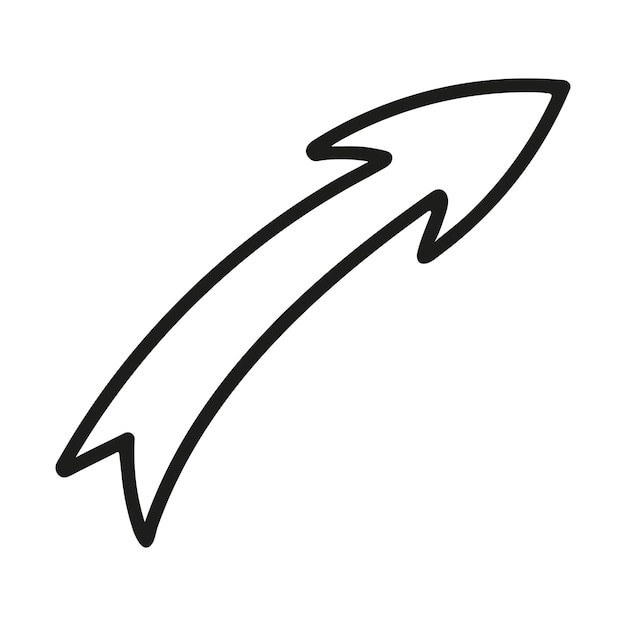 Ilustración de flecha de Doodle Elemento dibujado a mano para navegación y presentaciones