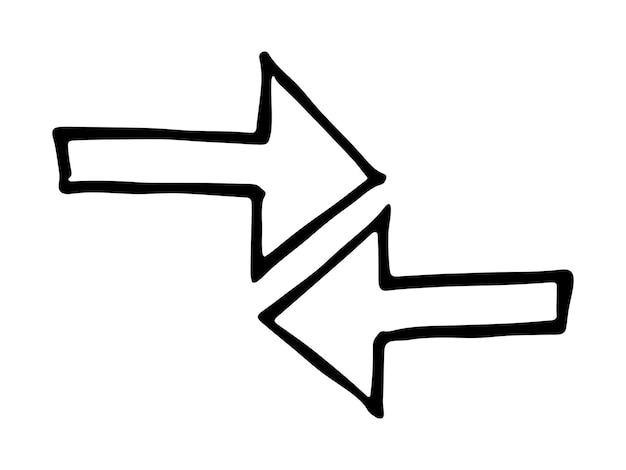 Ilustración de flecha de tinta dibujada a mano en estilo boceto Business doodle clipart Elemento único para el diseño