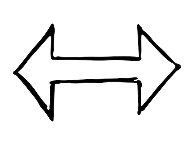 Ilustración de flecha de tinta dibujada a mano en estilo boceto Business doodle clipart Elemento único para el diseño