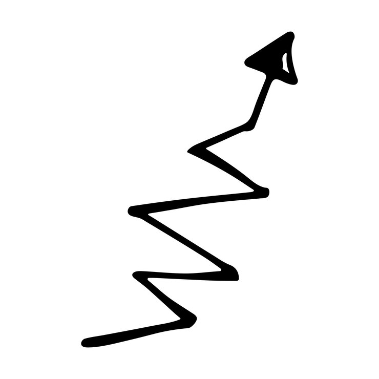 Vector ilustración de flecha de tinta dibujada a mano en estilo boceto business doodle clipart elemento único para el diseño