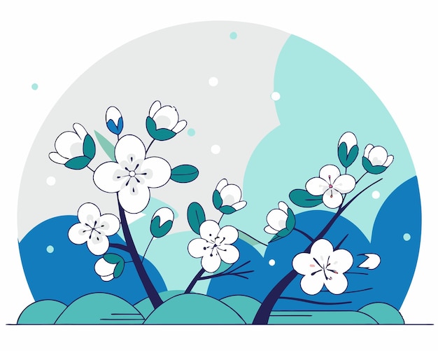 Ilustración de la flor del cerezo