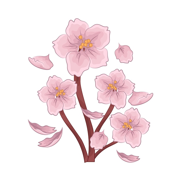 Ilustración de la flor del cerezo