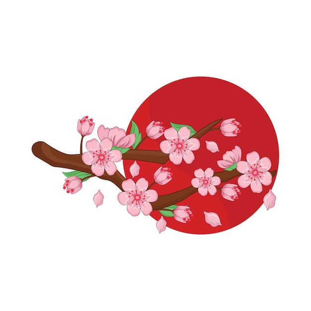 Ilustración de la flor del cerezo