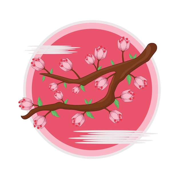 Ilustración de la flor del cerezo