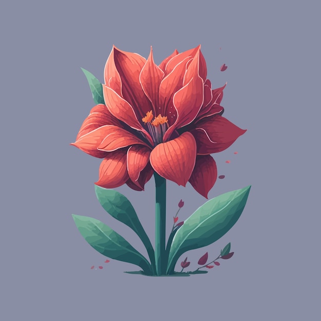 Ilustración de flor hermosa pintada a mano