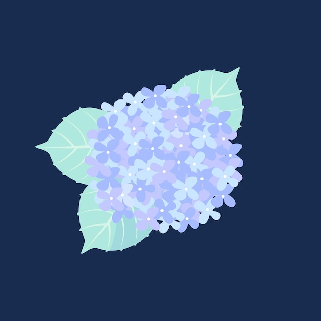 Ilustración de la flor de la hortensia