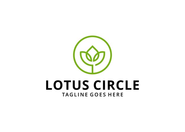 Ilustración de flor de loto en un círculo, diseño vectorial Spa Lotus. Icono cosmético. Hoteles