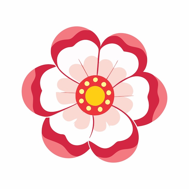 Ilustración de la flor nacional de Vector Mugunghwa aislada sobre un fondo blanco