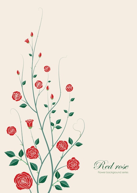 Ilustración de flor rosa roja