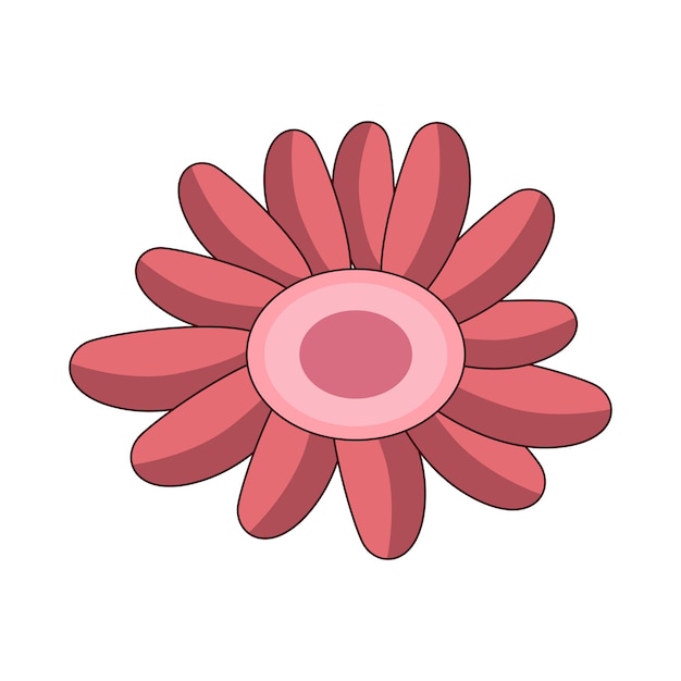Ilustración de una flor rosada