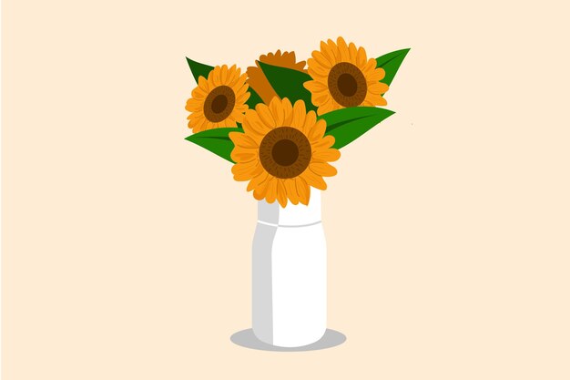 Vector ilustración de la flor del sol