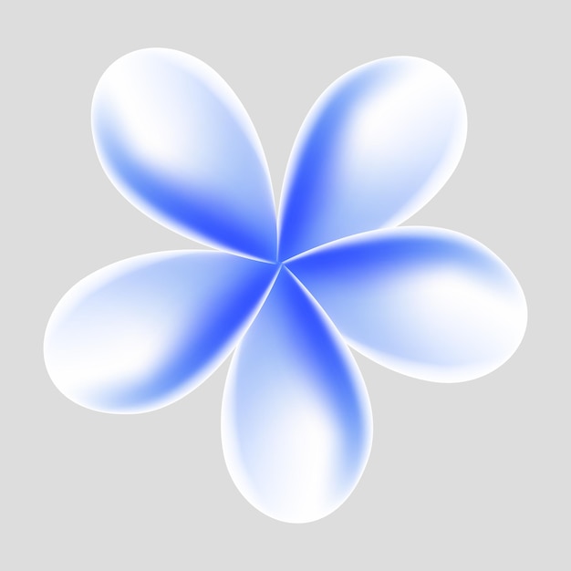 Ilustración de una flor tropical de plumeria vectorial sobre un fondo blanco