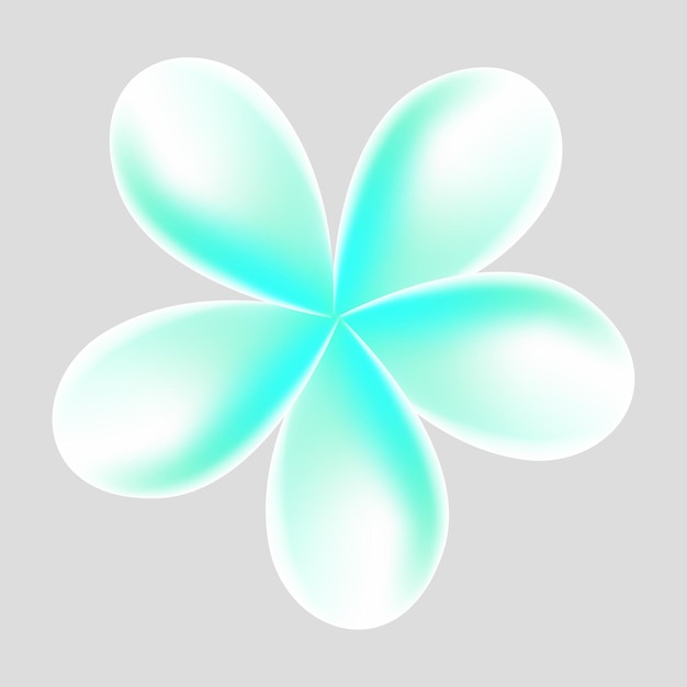 Ilustración de una flor tropical de plumeria vectorial sobre un fondo blanco