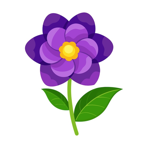 Ilustración de una flor violeta aislada en blanco