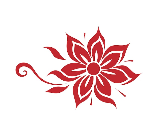 ilustración floral abstracta roja vectorial