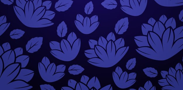 Ilustración floral azul marino