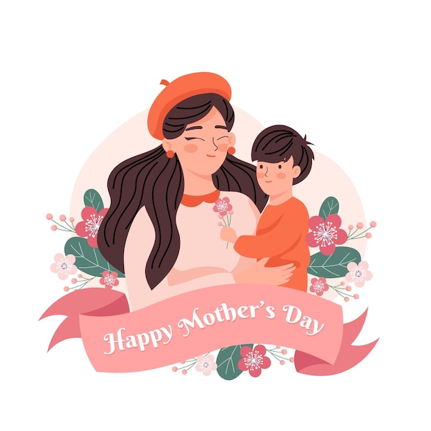 Ilustración floral del día de la madre