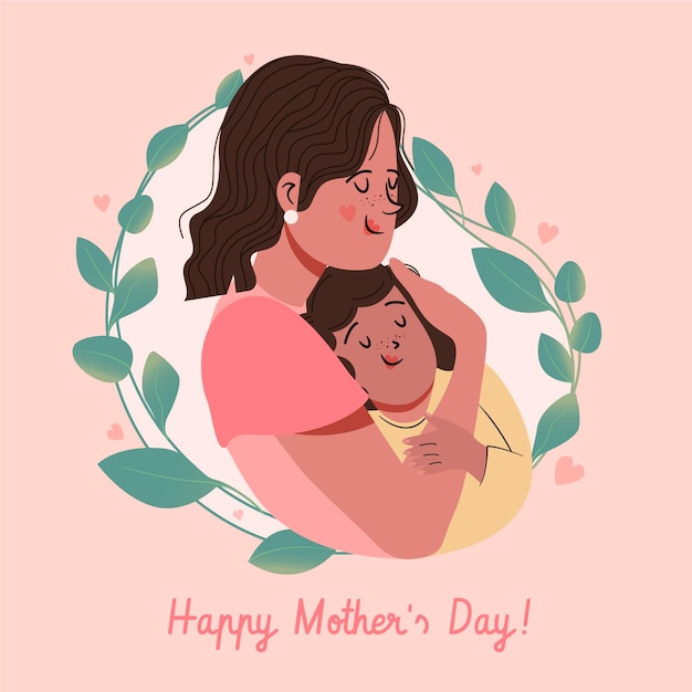 Ilustración floral del día de la madre