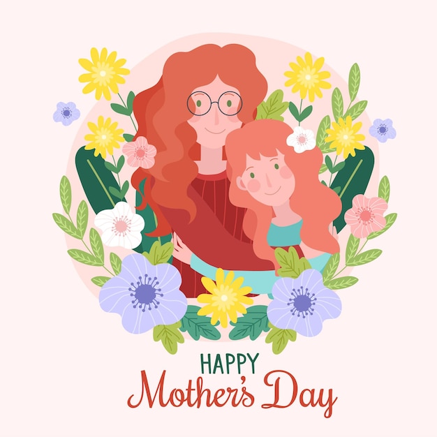 Vector ilustración floral del día de la madre