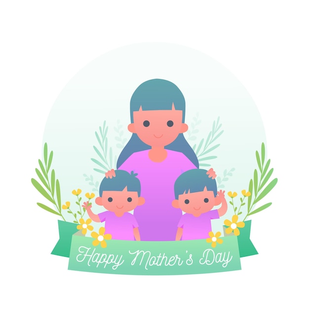 Vector ilustración floral del día de la madre