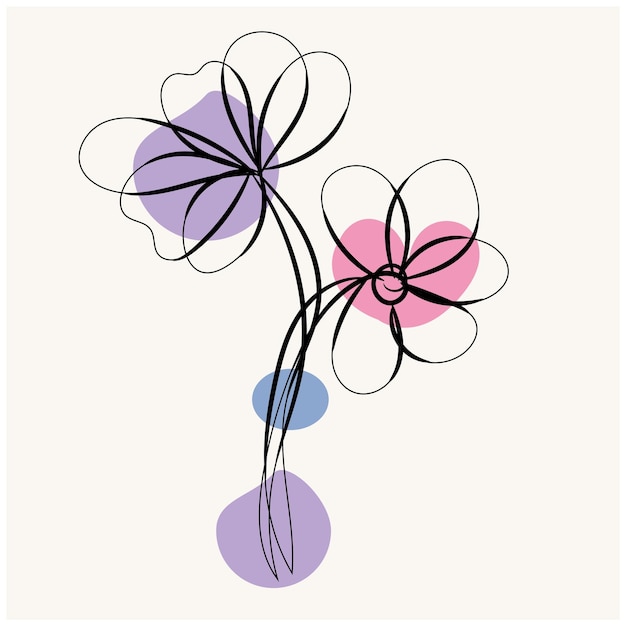 Ilustración floral dibujada a mano