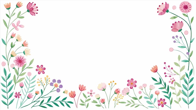 una ilustración floral de flores en un marco