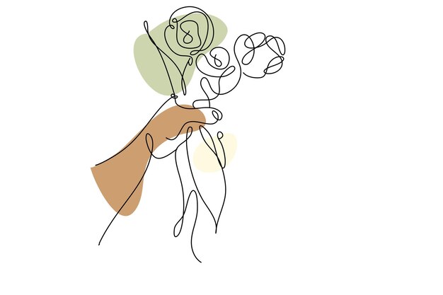 Ilustración floral minimalista Mejore su web y publicidad con esta flor de arte de línea