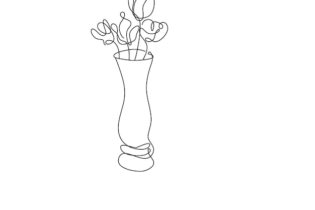 Ilustración floral minimalista Mejore su web y publicidad con esta flor de arte de línea