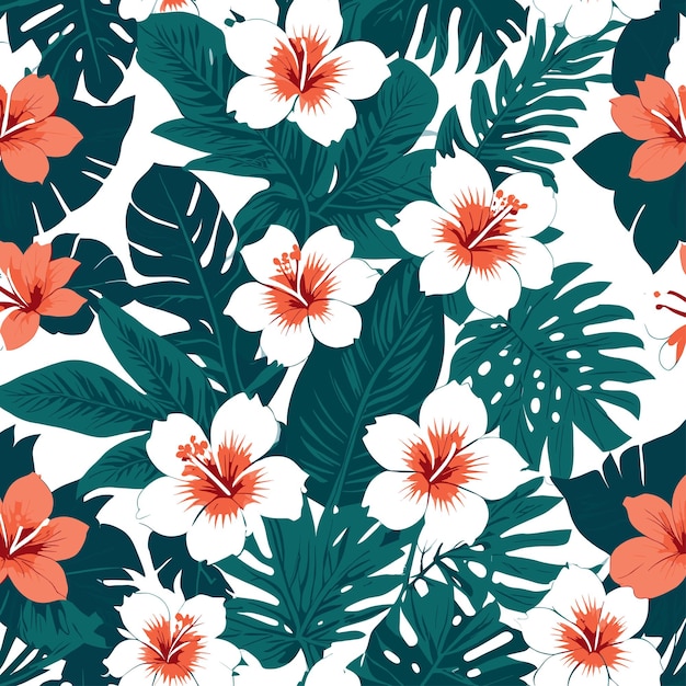 Ilustración floral vectorial de las flores tropicales