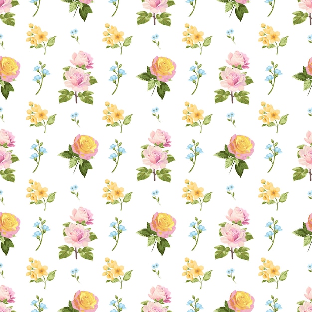 Ilustración floral vectorial con flores