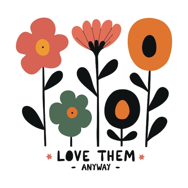 Ilustración de flores abstractas de Christian Boho
