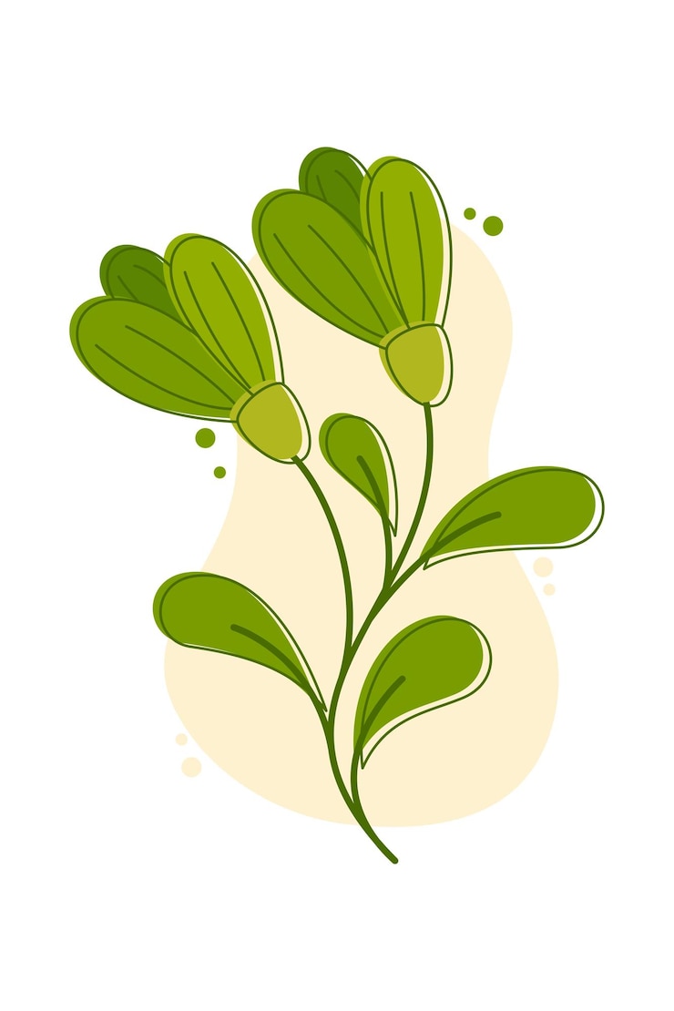 Vector ilustración de flores abstractas y estéticas formas de flores orgánicas arte de pared estético en colores de moda