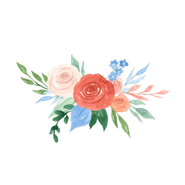 Ilustración de flores de acuarela para niños