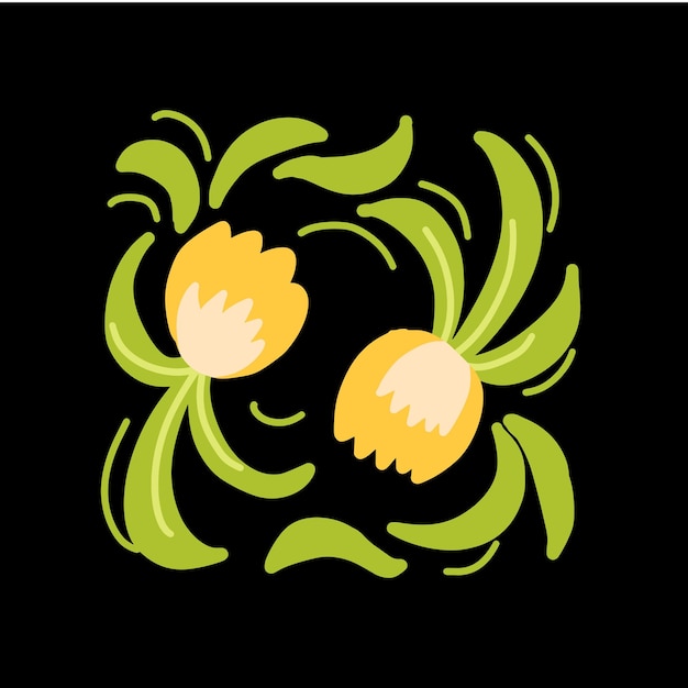 Ilustración de flores en azulejos