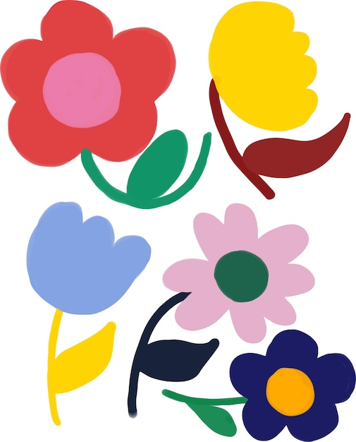 Ilustración de flores coloridas
