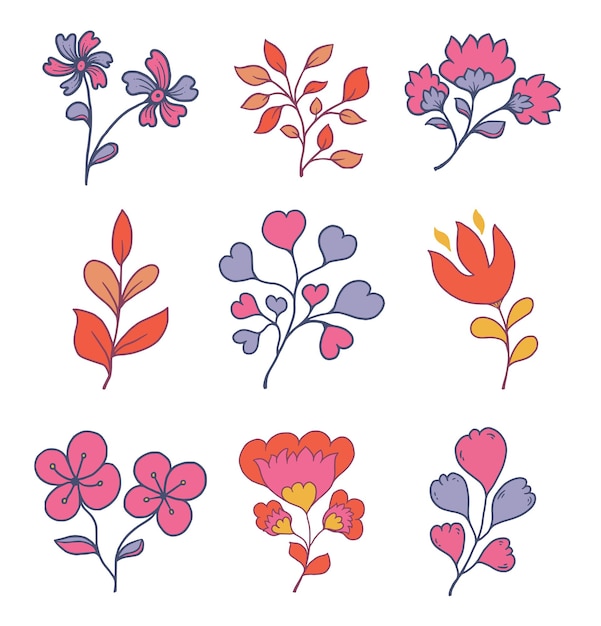 Ilustración de flores coloridas