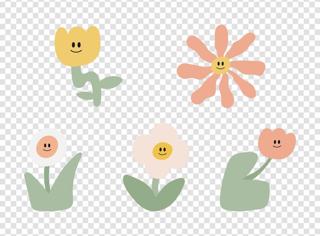 Ilustración de flores de dibujos animados